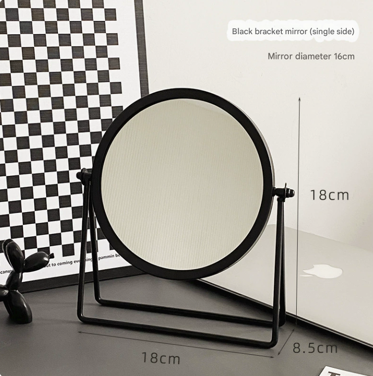 Gold Rotating Tabletop Makeup Mirror - 360º Swivel Vanity Mirror for Bedroom & Desk