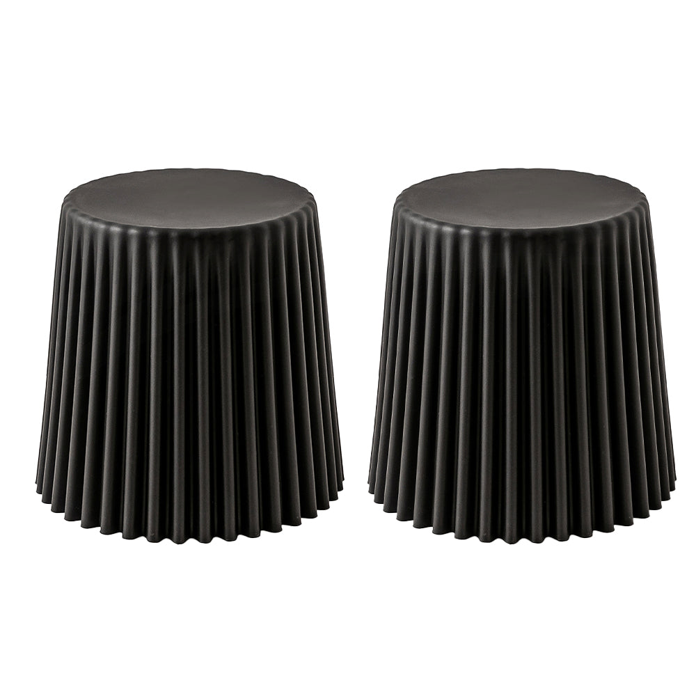 Artiss 2x Bar Stools Cupcake Plastic Foot Stool Black