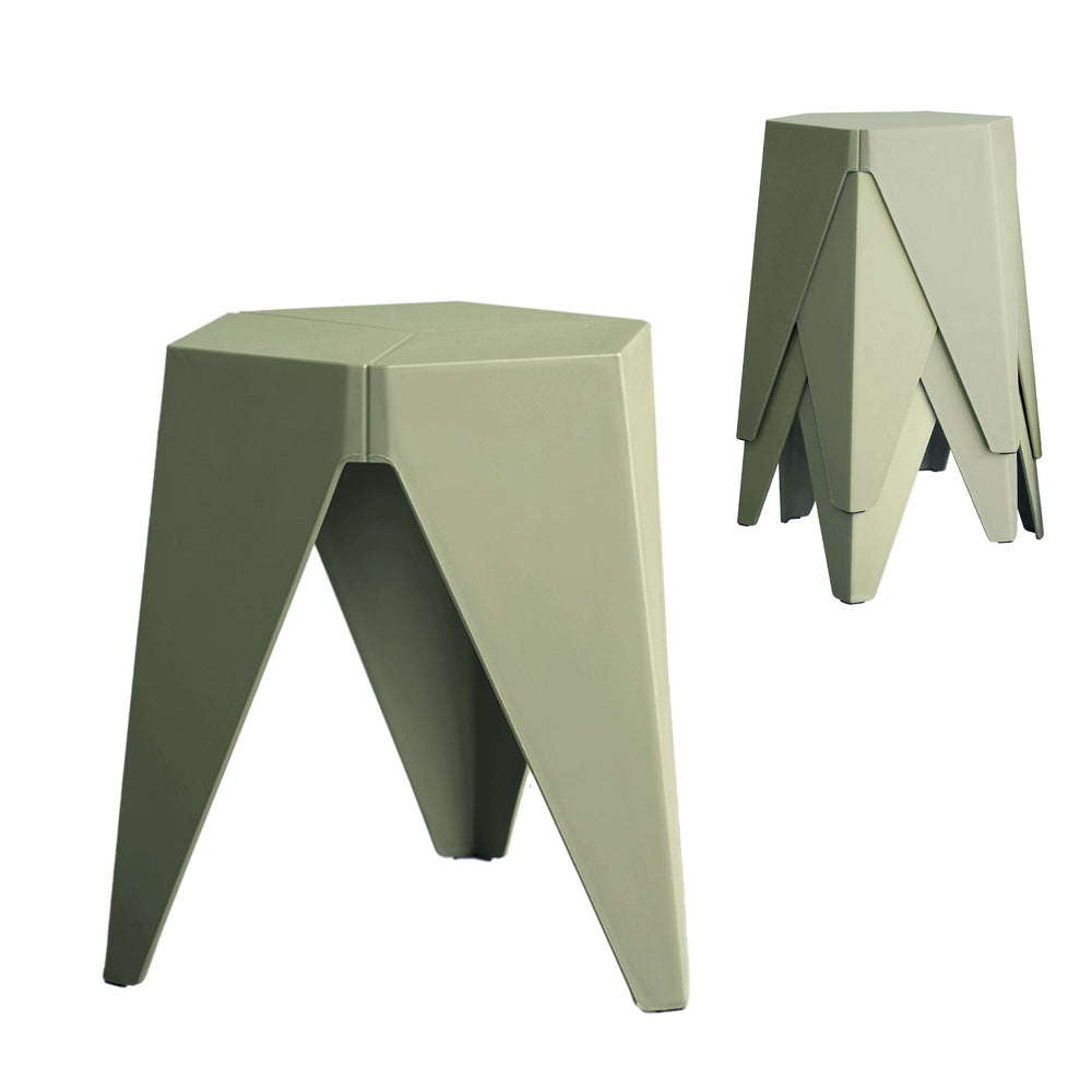 Artiss 4PC Puzzle Stool Bar Stools Stackable Green