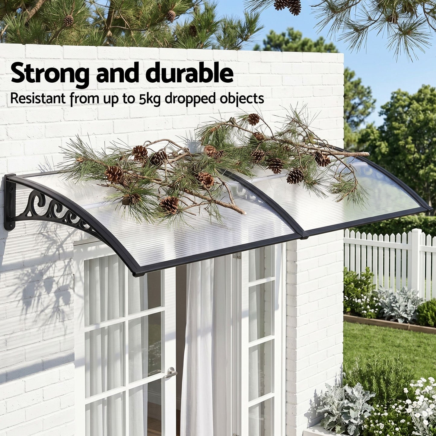 Instahut Window Door Awning 0.8mx2m Transparent