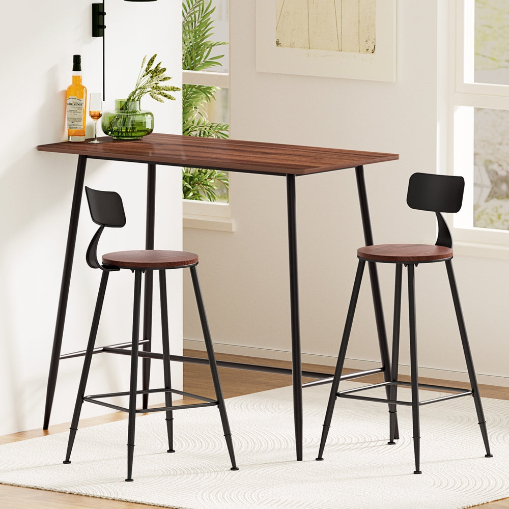 Artiss Bar Table and Stools Set Dining Desk Kitchen Chairs Cafe Pub