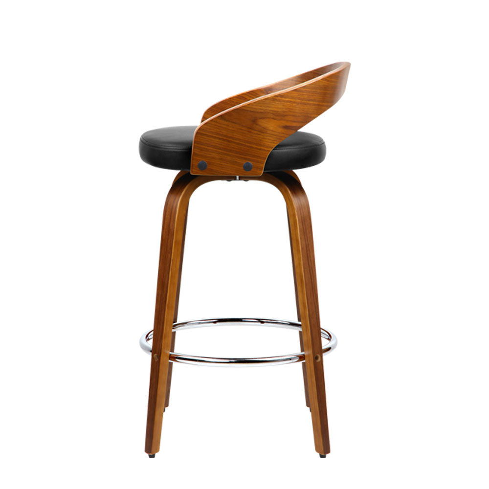 Artiss 2x Bar Stools Swivel Seat Curving Backrest