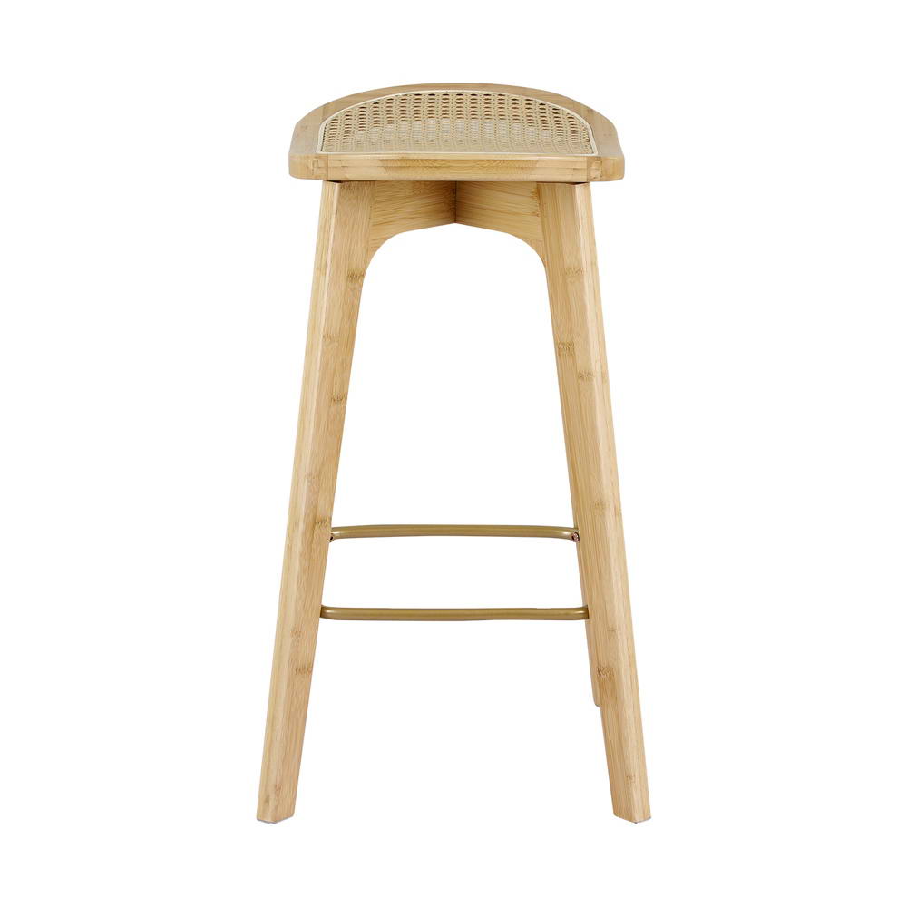 Artiss 2x Bar Stools Bamboo Rattan Stool Counter Chair Kitchen Barstools