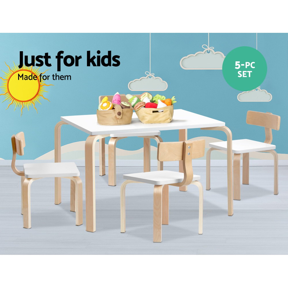 Keezi 5PCS Kids Table and Chairs Set Activity Toy Play Desk