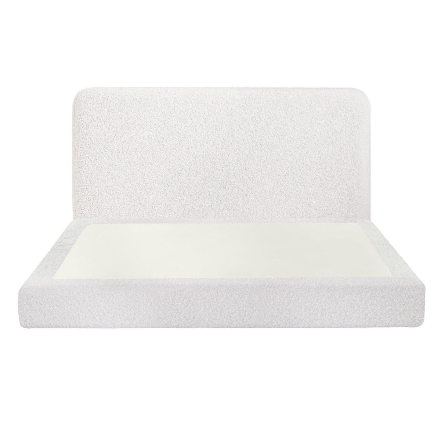 Artiss Queen Bed Frame Boucle Fabric Vacuum Compressed Beds Washable Cover No-Assembly