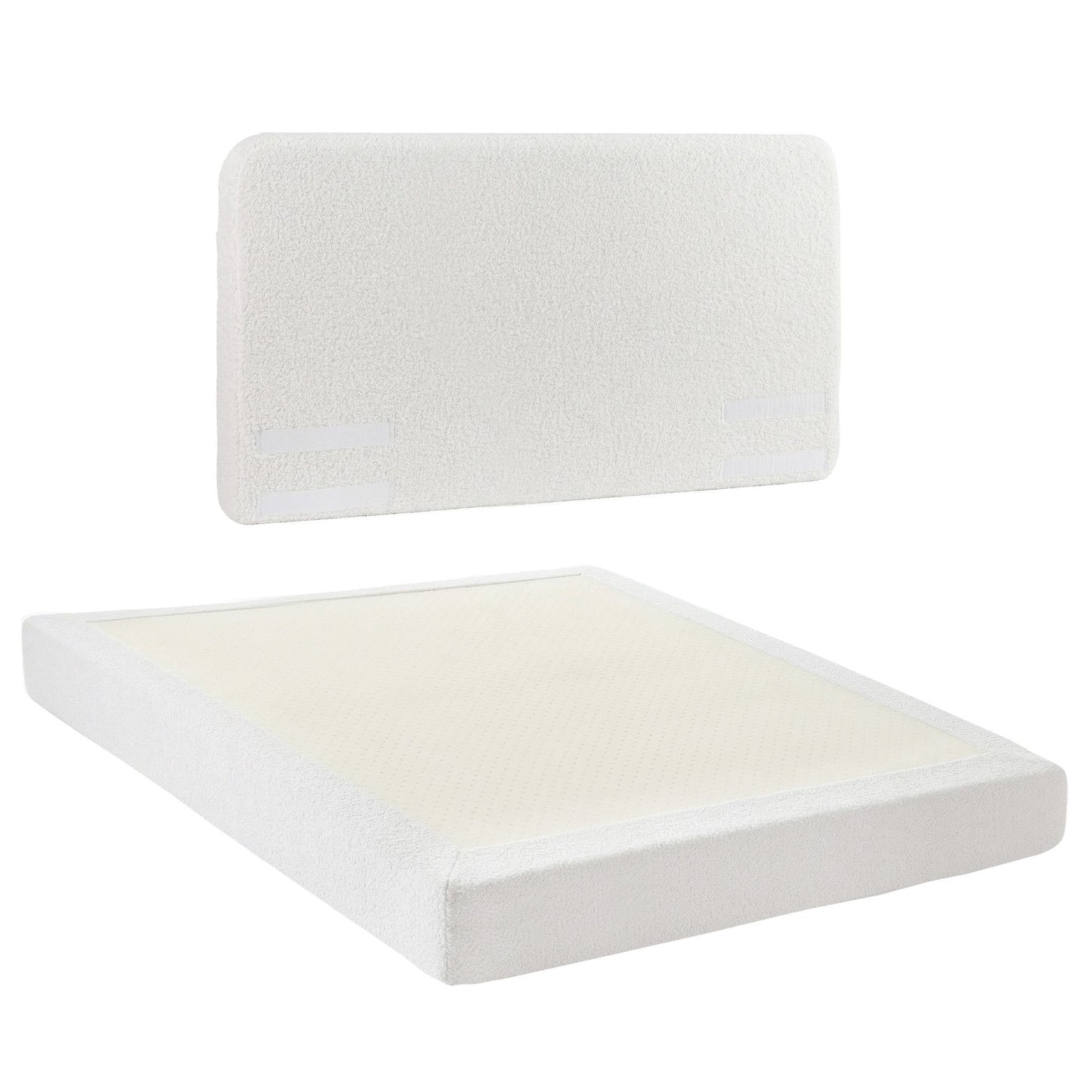 Artiss Queen Bed Frame Boucle Fabric Vacuum Compressed Beds Washable Cover No-Assembly