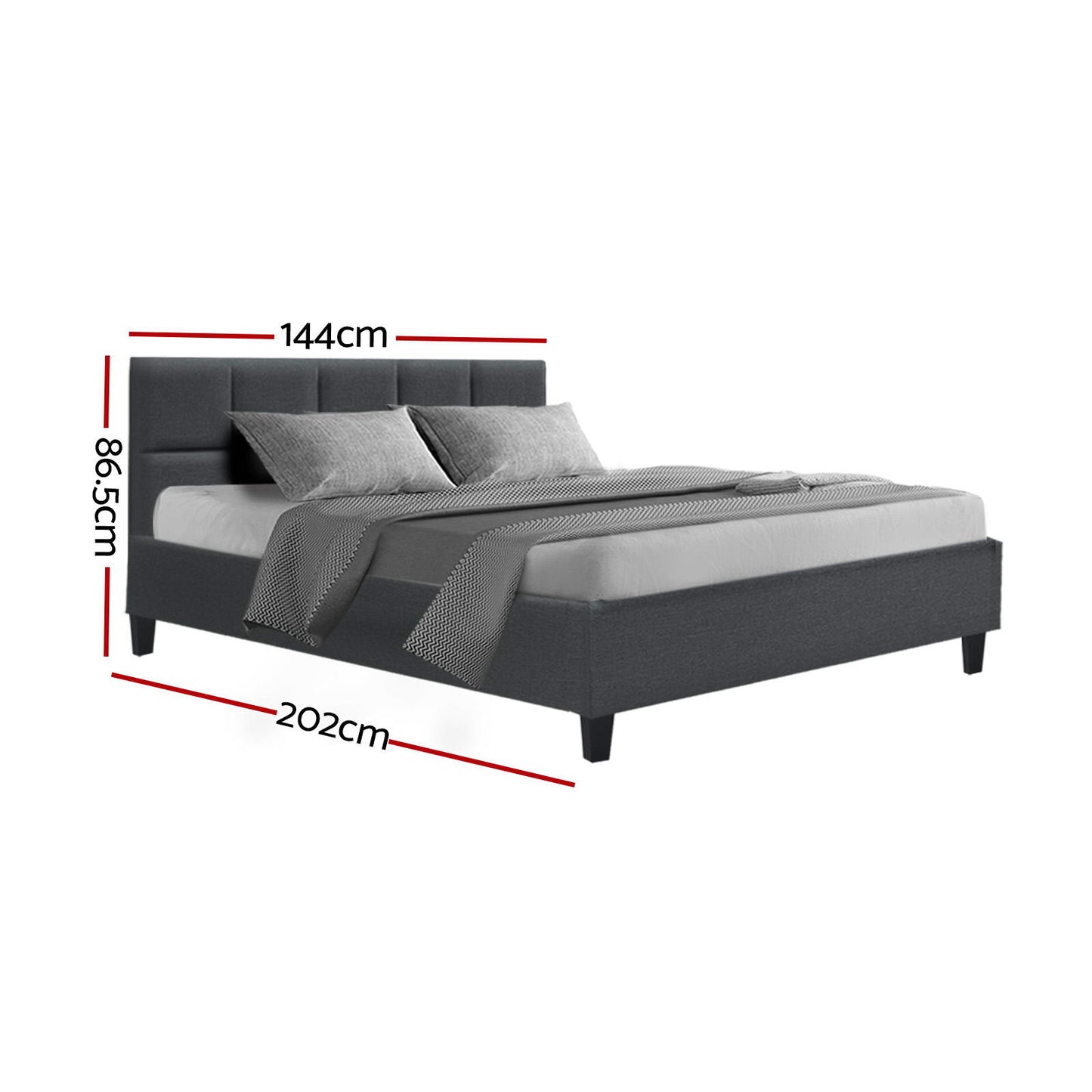 Artiss Bed Frame Double Size Charcoal TINO