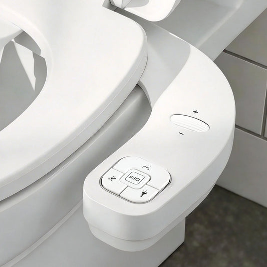 Cefito Ultra-Slim Bidet Attachment Detachable Bidet with Self-Cleaning Dual Nozzle Non-Electric Adjustable Water Pressure, Cold Water Toilet Bide