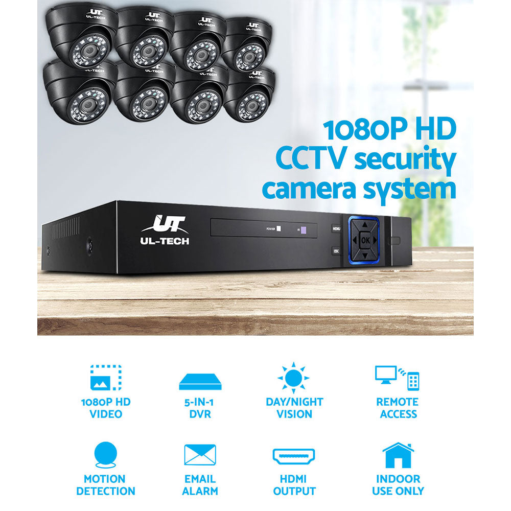 UL-tech CCTV Security System 8CH DVR 8 Cameras 1080p