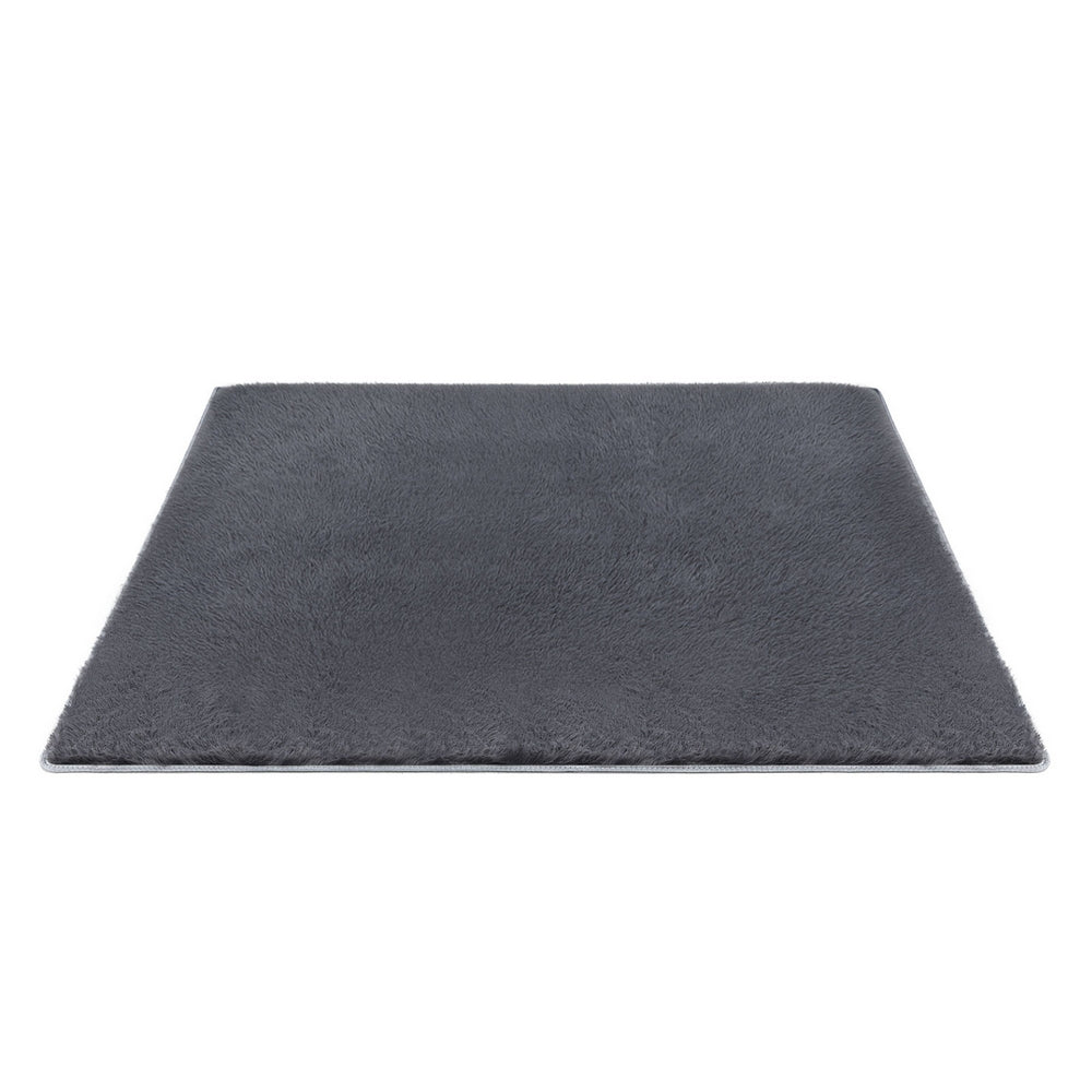 Artiss Floor Rug 200x230cm Plush Area Shaggy Rug Living Room Bedroom Carpet Grey