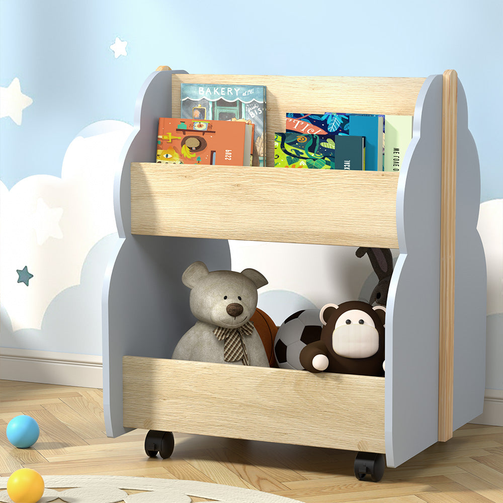 Keezi Kids Toy Box Bookshelf Storage Bookcase Organiser Display Shelf