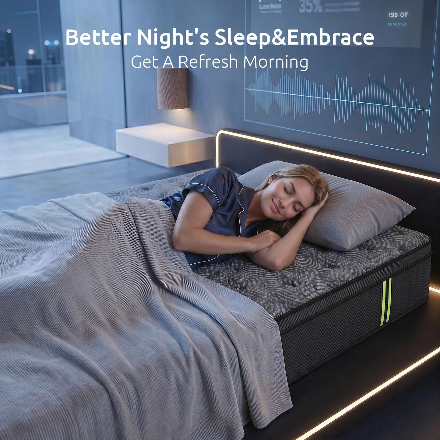 Levitex Single Mattress 34 cm 5-Zone Pressure Relief  Pocket Spring with Reinforced Edge Support & Breathable Gel Memory Foam Hybrid Mattress