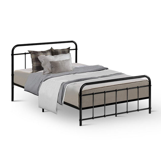 Artiss Bed Frame Metal Frames LEO - King Single(Black)