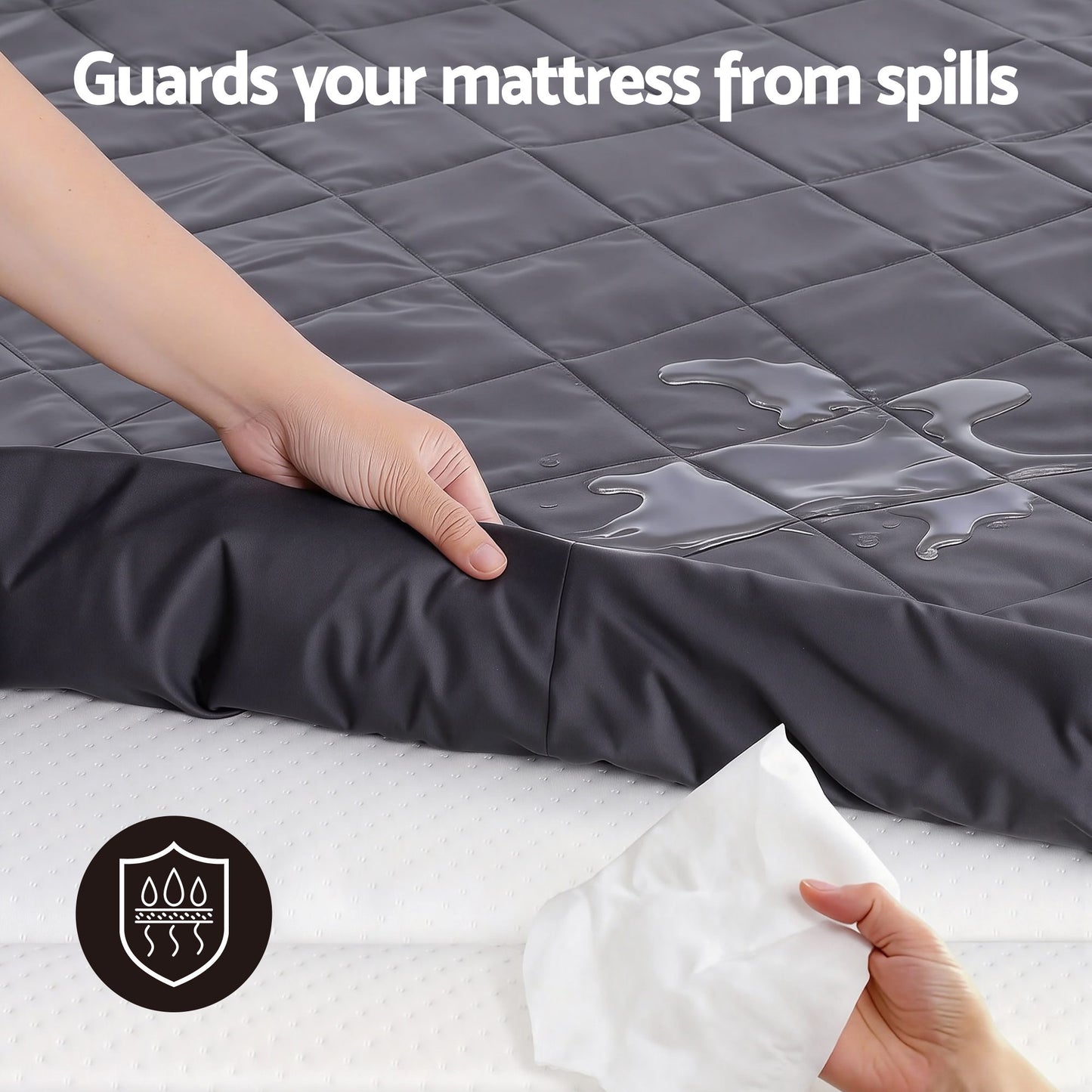 Giselle Water-Resistant Mattress Protector Microfiber 360° Fit Double