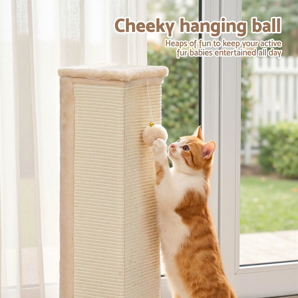 i.Pet Cat Tree 89cm Scratching Post Tower Scratcher Wood Condo Bed House Trees Beige