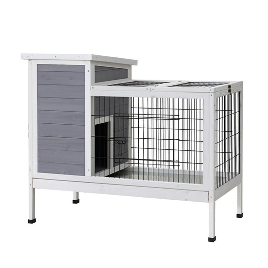 i.Pet Rabbit Hutch 97cm x 49cm x 86cm Chicken Coop Large Run Wooden Outdoor Cage House