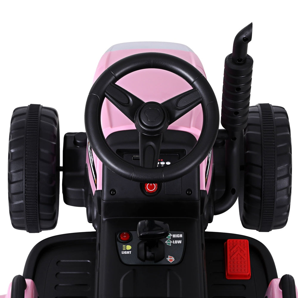 Rigo Kids Electric Ride On Car Tractor Toy Cars 12V Pink