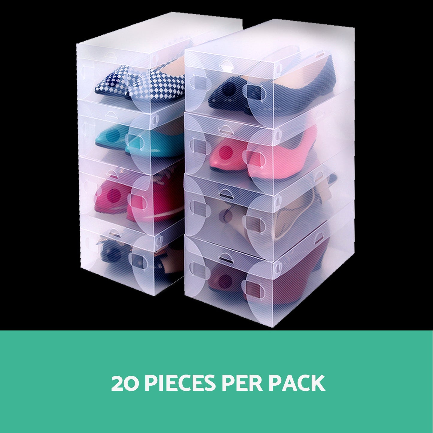 Artiss 20X Shoe Box Storage Clear Case Foldable Stackable