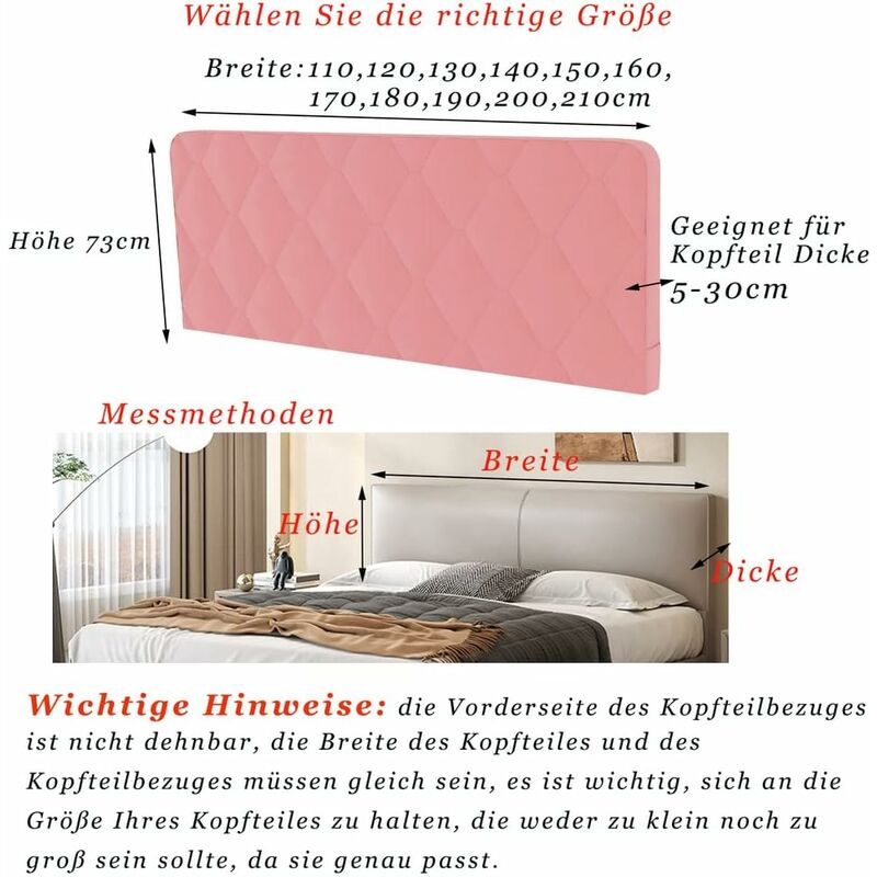 Headboard Cover, Bed Head Cover Protector Decorative Slipcover Bedroom Thickened Soft Pack Dustproof Stretch