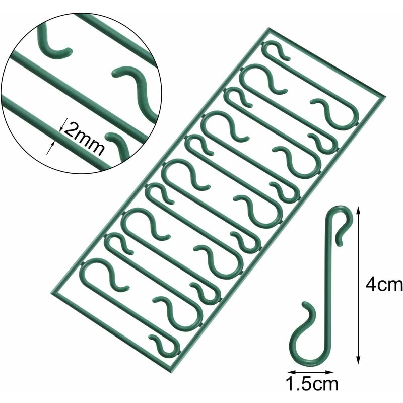 Green Christmas Tree Hooks Christmas Hook Mini Hangers For Christmas Tree, Christmas Wreath, Christmas Vine (200)