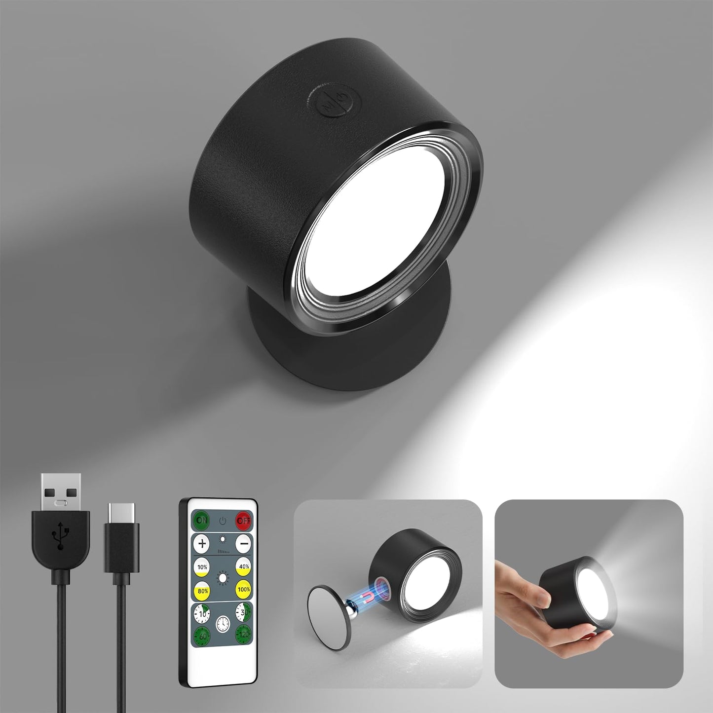 Night Light - Table Lamp - Bedside Lamp - Mood Lamp - Wireless Table Lamp - Rechargeable Lamp - LED Night Lamp - Touch Lamp - Dimmable Lamp - Desk Lamp - Mood Lighting - Portable Lamp - Bedroom Lamp - Modern Design - USB Rechargeable - Black - 1 Piece