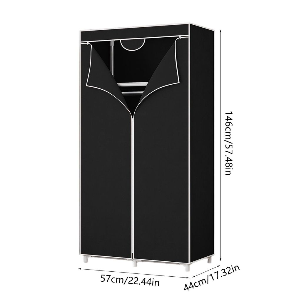 Portable Closet Wardrobe | Freestanding Clothes Rack with Shelves | Storage Cabinet for Bedroom, Living Room, or Entryway | Hanging & Shelving Organizer for Clothes, Shoes, and Bags