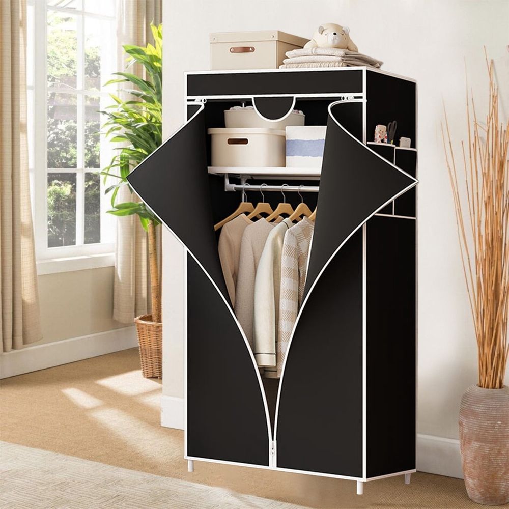 Portable Closet Wardrobe | Freestanding Clothes Rack with Shelves | Storage Cabinet for Bedroom, Living Room, or Entryway | Hanging & Shelving Organizer for Clothes, Shoes, and Bags