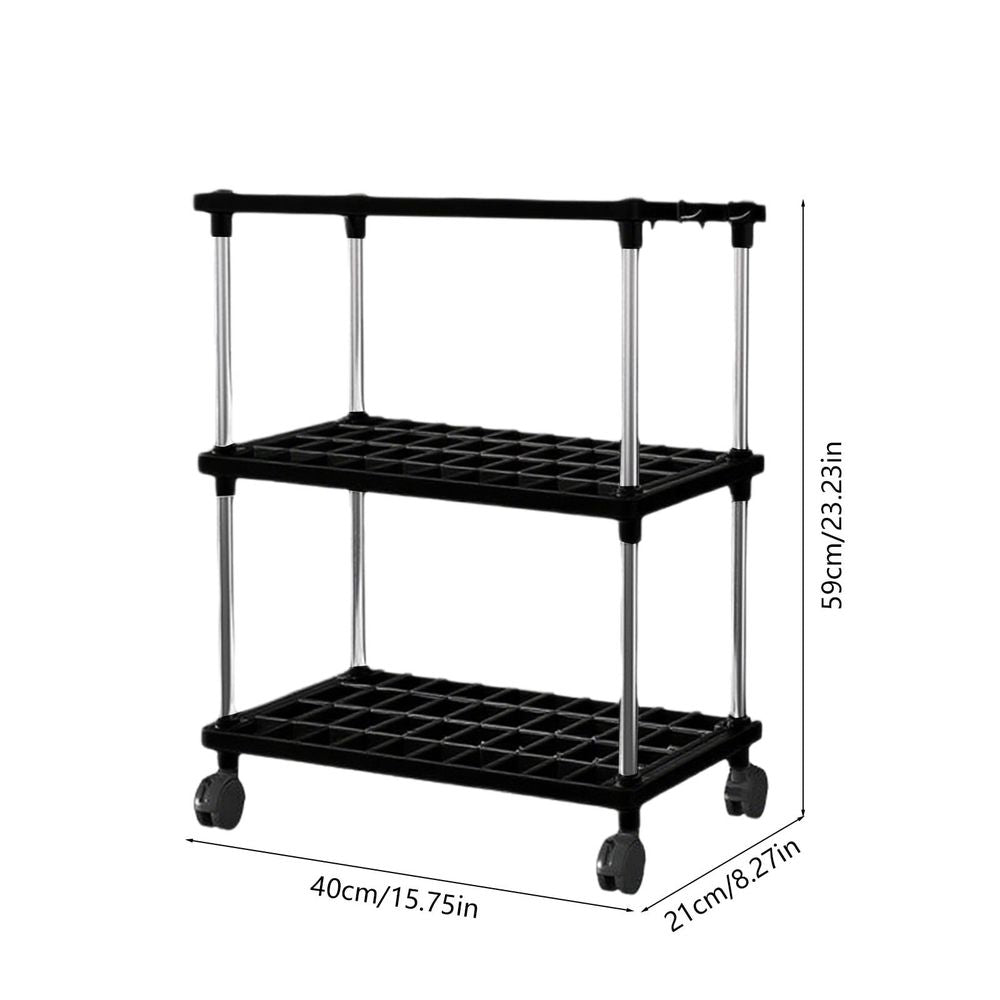 3 Small Shelves Storage Shelf, Adjustable Organizers Storage Shelving With Wheels For Bathroom Laundry Room Kitchen Pantry