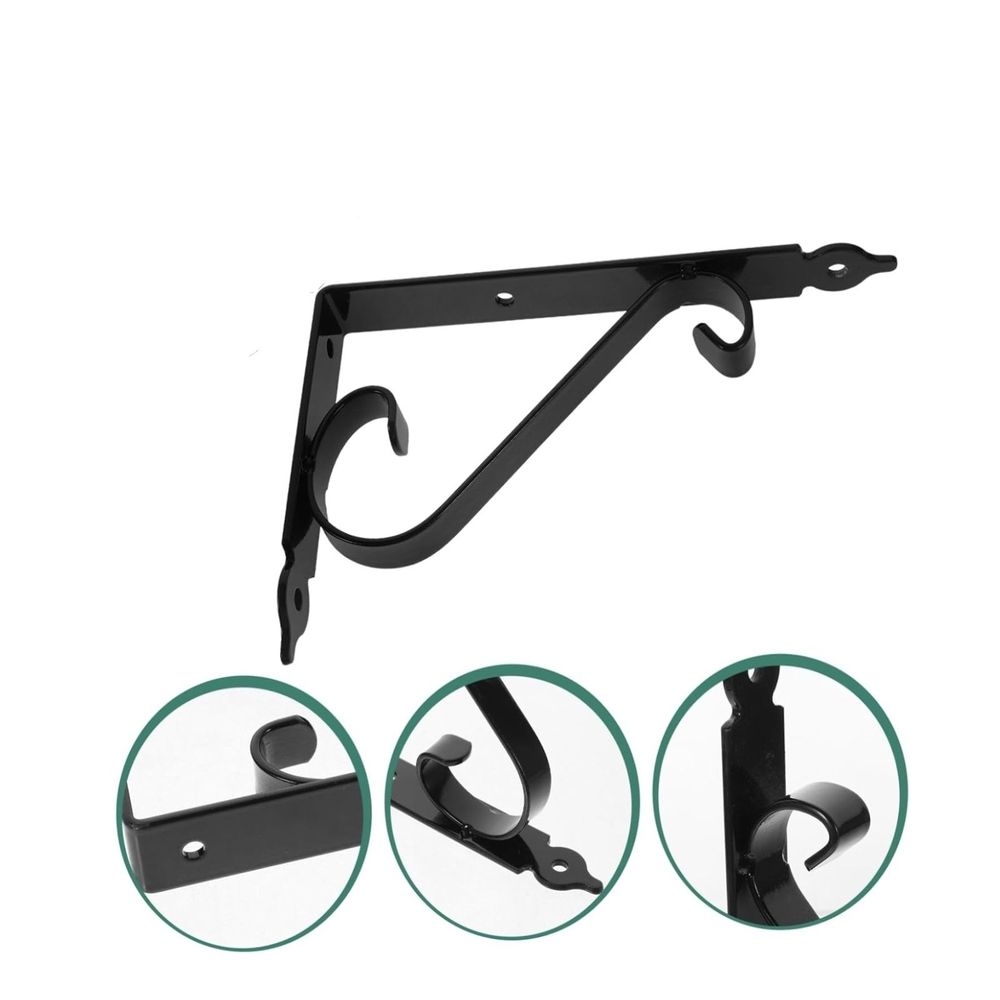 Decorative Floating Shelf Bracket, Heavy Duty Wall Mounted Floating Shelf, Metal L Shape Black Support for Bookshelf Home Kitchen Warehouse Farm DIY Open Shelving, 1 Pcs, 5.51x3.74