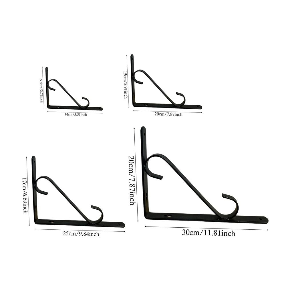 Decorative Floating Shelf Bracket, Heavy Duty Wall Mounted Floating Shelf, Metal L Shape Black Support for Bookshelf Home Kitchen Warehouse Farm DIY Open Shelving, 1 Pcs, 5.51x3.74
