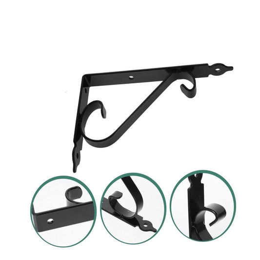 Decorative Floating Shelf Bracket, Heavy Duty Wall Mounted Floating Shelf, Metal L Shape Black Support for Bookshelf Home Kitchen Warehouse Farm DIY Open Shelving, 1 Pcs, 5.51x3.74