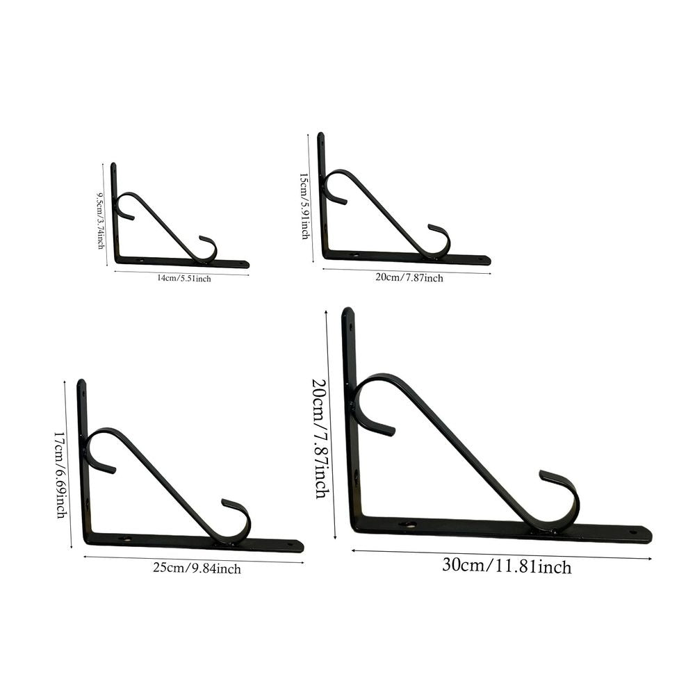 Decorative Floating Shelf Bracket, Heavy Duty Wall Mounted Floating Shelf, Metal L Shape Black Support for Bookshelf Home Kitchen Warehouse Farm DIY Open Shelving, 1 Pcs, 5.51x3.74