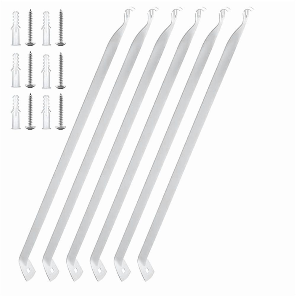 6 Pcs Wire Shelf Brackets, Support Brackets for 12-Inch Deep Wire Shelving, Closet Shelving Accessories