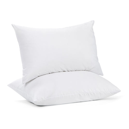 100 Percent Cotton Pillow Cover with 800g Poly Fill,  Hypoallergenic, Antibacterial, and Cooling Technology  2 PK