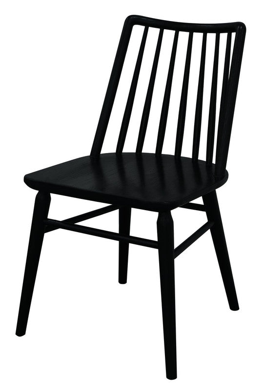 Riviera Solid Oak Dining Chair - Set of 2 (Black)