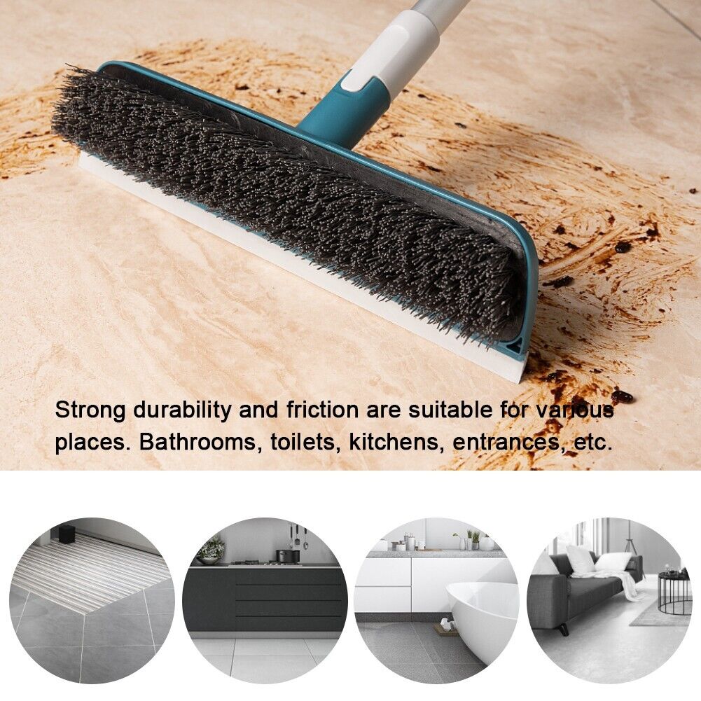 Floor Scrub Brush Push Broom Long Handle for Cleaning Tile Bathroom Tub Patio