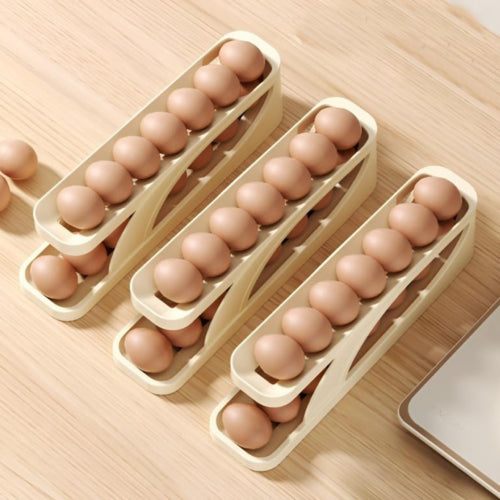 Automatic Roll-Down Double-layer Egg Dispenser Egg Storage Rack Kitchen