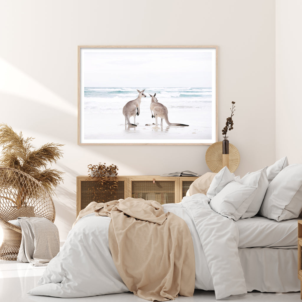 Wall Art 50cmx70cm Kangaroo Wood Frame Canvas