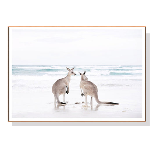 Wall Art 60cmx90cm Kangaroo Wood Frame Canvas