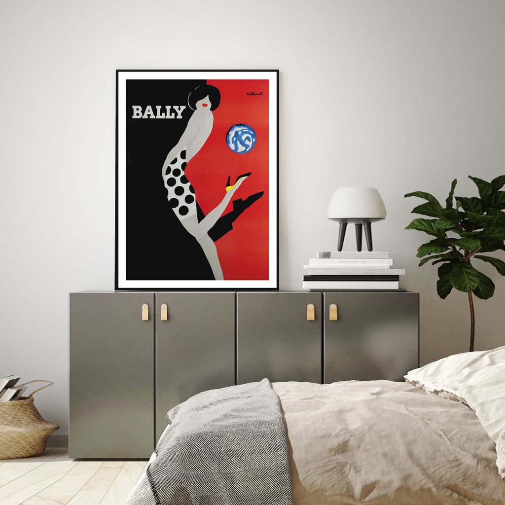 Wall Art 60cmx90cm Fashion Bally Black Frame Canvas