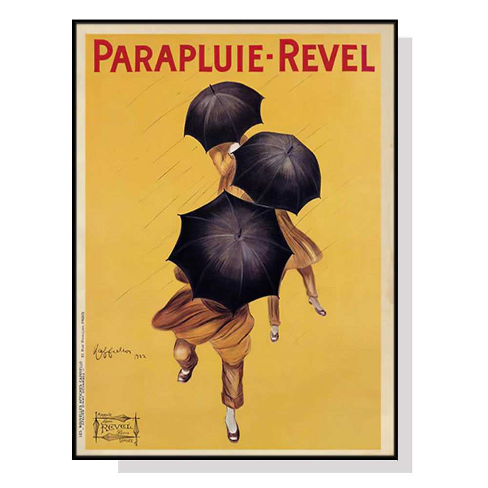 Wall Art 50cmx70cm Parapluie Revel Black Frame Canvas