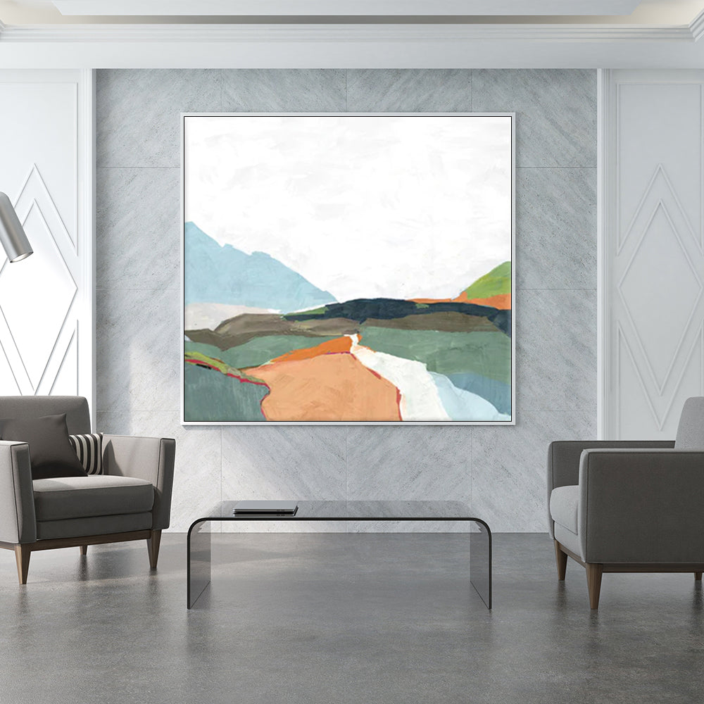 Wall Art 100cmx100cm April Morning White Frame Canvas