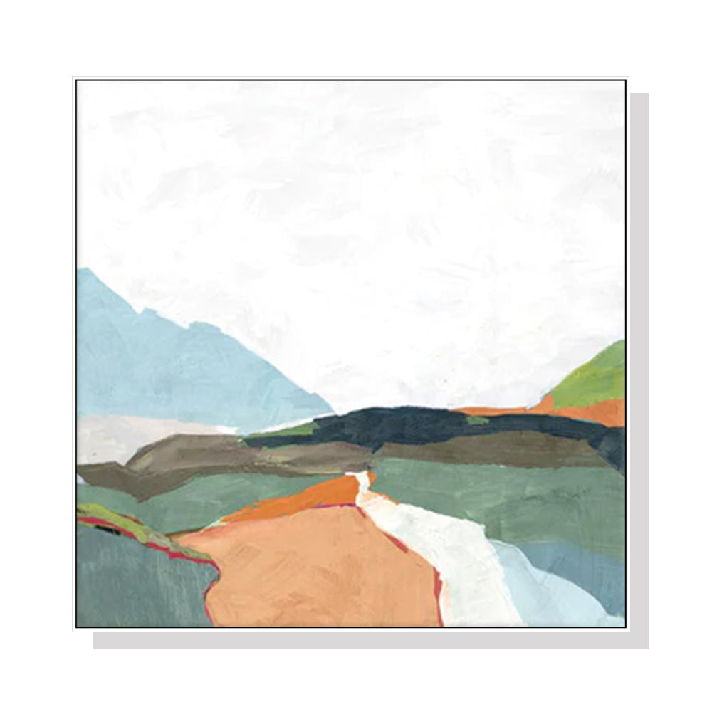 Wall Art 70cmx70cm April Morning White Frame Canvas