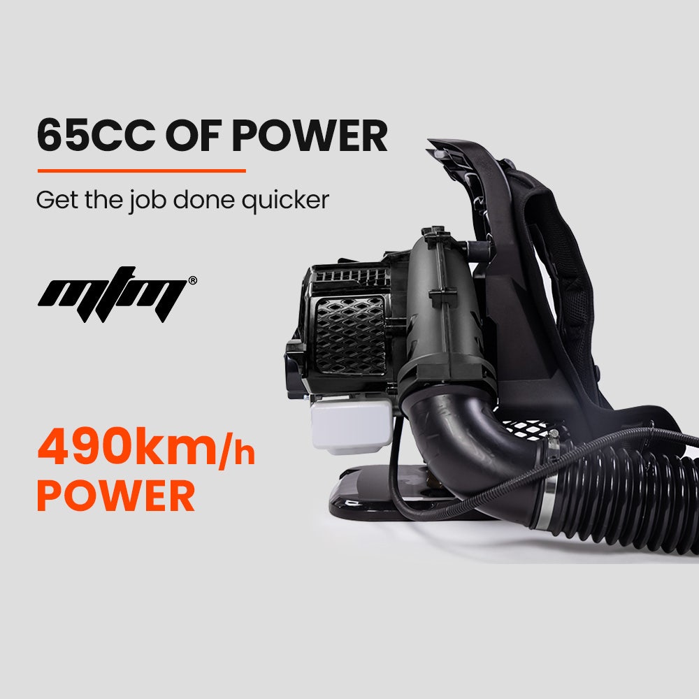 MTM 65CC Petrol Backpack Leaf Blower - Commercial 2 Stroke Garden Yard Tool Back