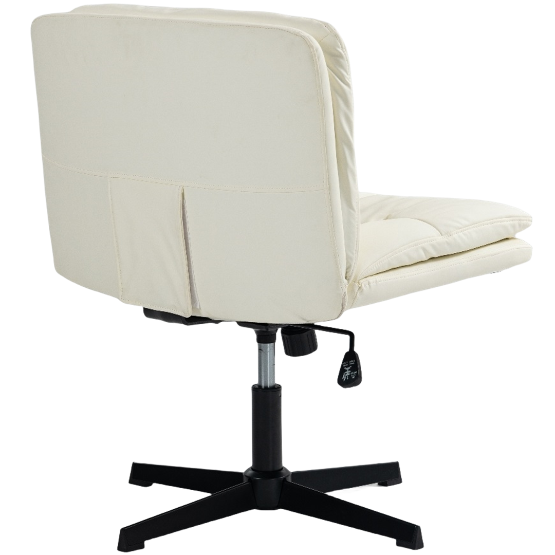 Vegan Leather Home Office Chair -Beige