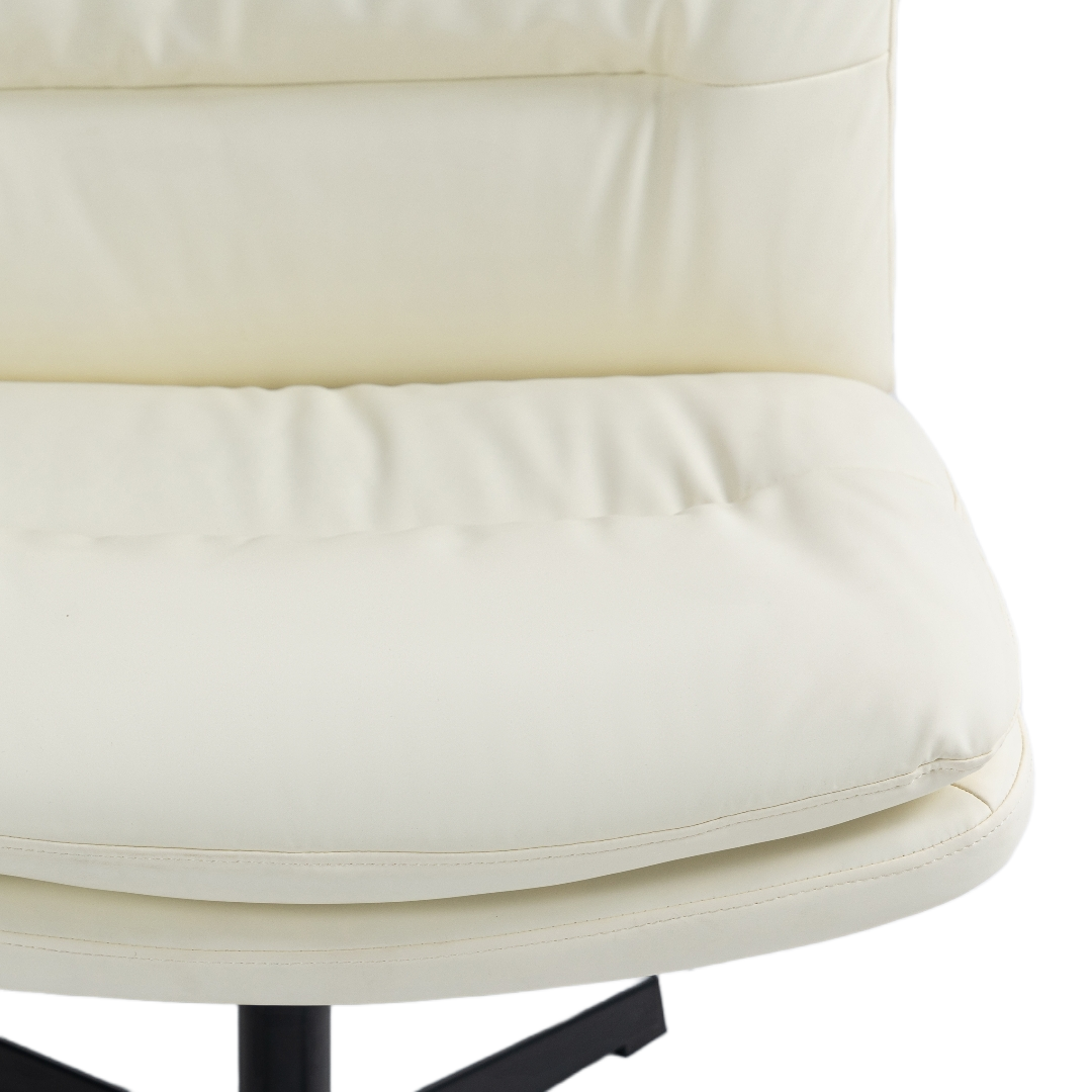 Vegan Leather Home Office Chair -Beige