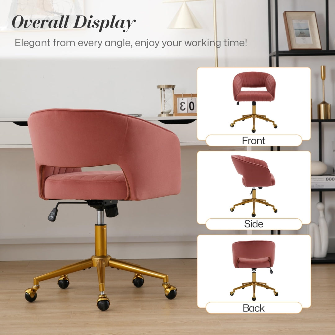 Velvet Home Office Chair- Rose