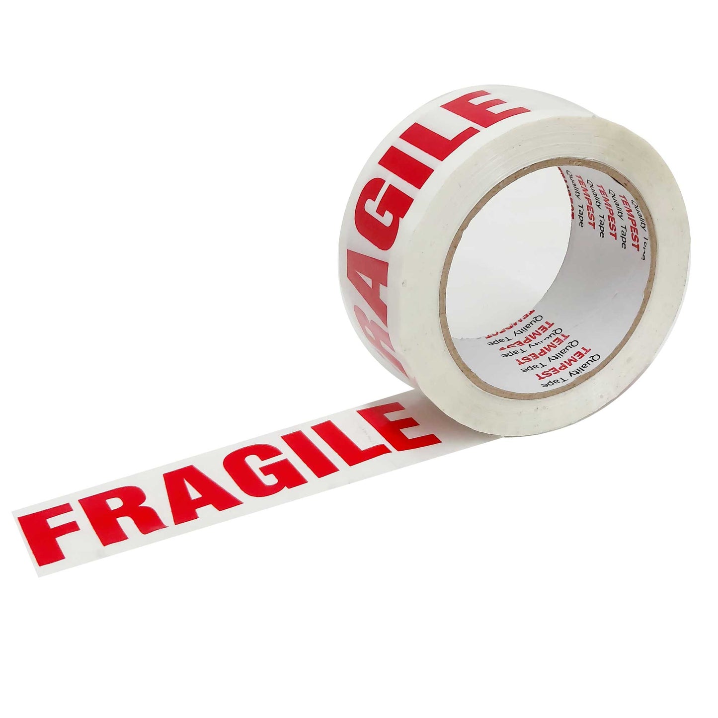 1x Fragile Packing Tape 48mmx75m - Long Rolls Red White Packaging Adhesive Label