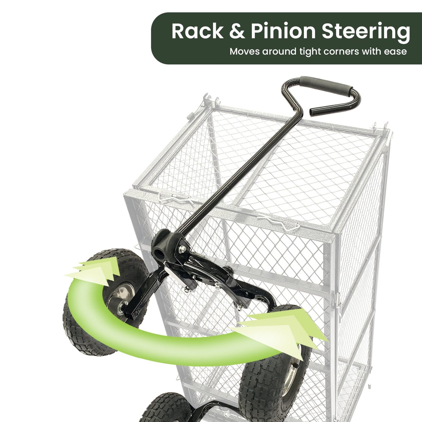 Wallaroo Steel Mesh Garden Trolley Cart - Green