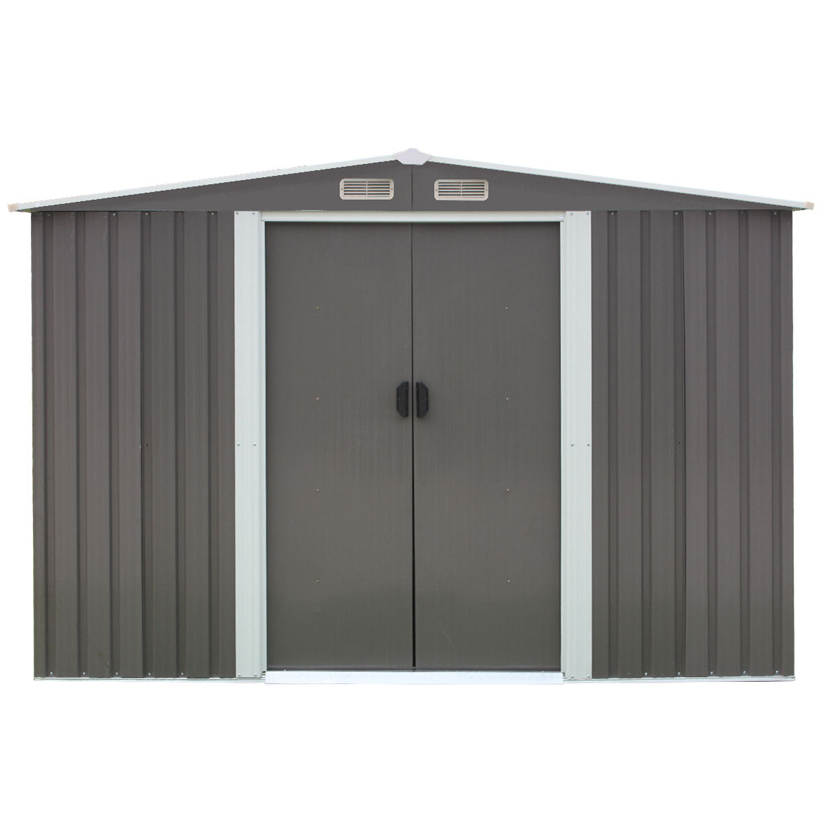 Wallaroo Garden Shed Spire Roof 6ft x 8ft Outdoor Storage Shelter - Grey